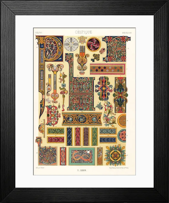 Framed Print : Celtic manuscript ornament, 7th to 11th centuries Framed Print : Celtic manuscript ornament, 7th to 11th centuries