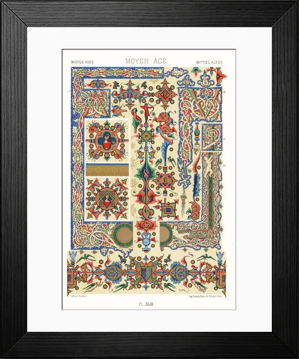 Framed Print : Middle Ages: illuminated manuscript, 14th / 15th centuries Framed Print : Middle Ages: illuminated manuscript, 14th / 15th centuries