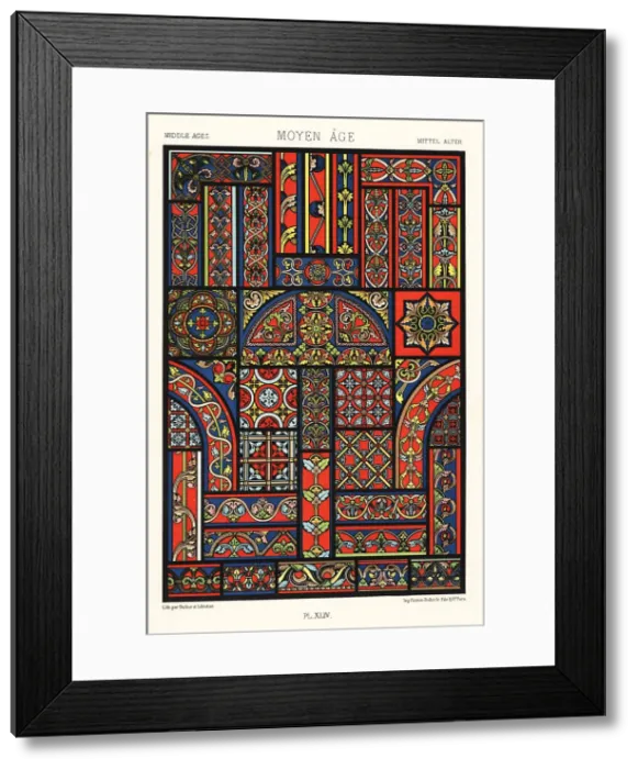 Framed Print : Middle Ages; stained glass, 12th to 14th centuries Framed Print : Middle Ages; stained glass, 12th to 14th centuries