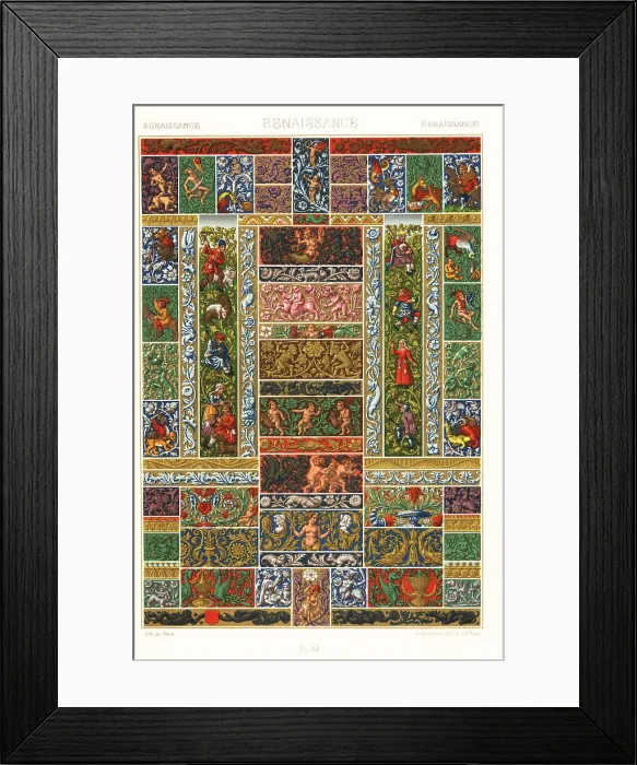 Framed Print : Renaissance art: decorative book design Framed Print : Renaissance art: decorative book design