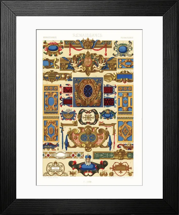 Framed Print : Renaissance art: cartouches Framed Print : Renaissance art: cartouches