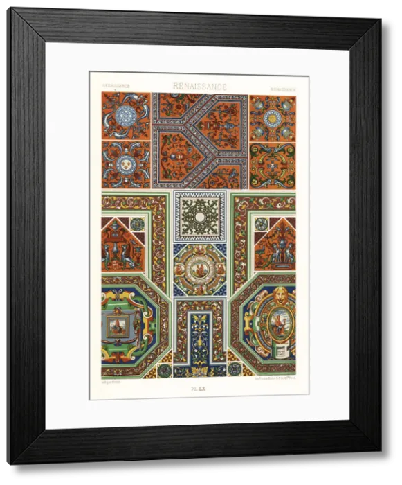 Framed Print : Renaissance art: enamelled tiles Framed Print : Renaissance art: enamelled tiles