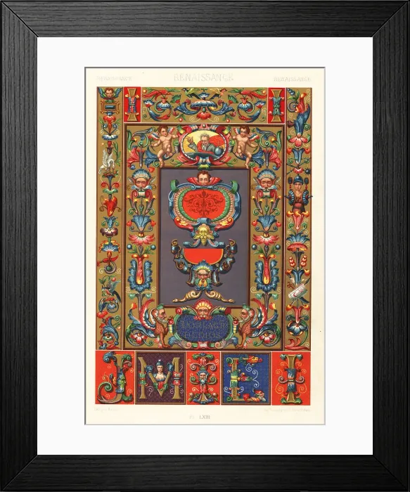 Framed Print : Renaissance art: paintings on manuscripts Framed Print : Renaissance art: paintings on manuscripts