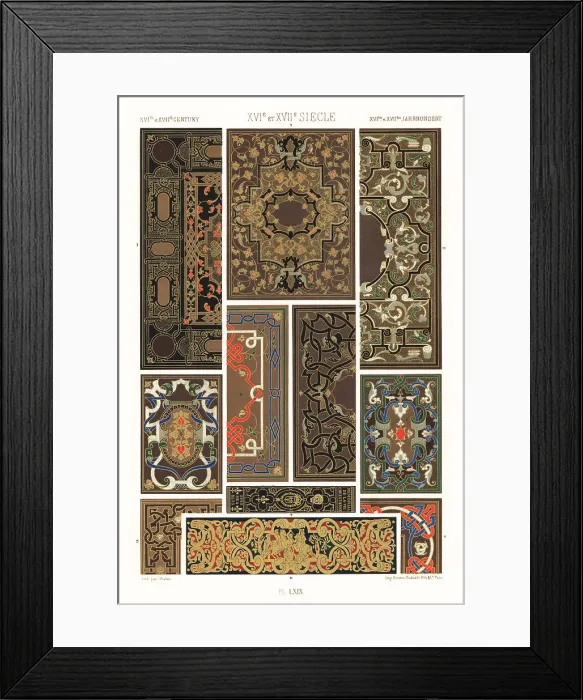 Framed Print : Inlaid bookbindings, 16th and 17th centuries Framed Print : Inlaid bookbindings, 16th and 17th centuries