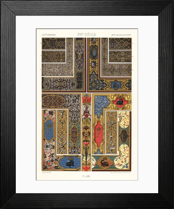 Framed Print : Paintings on manuscripts and damaskeenings, 16th century Framed Print : Paintings on manuscripts and damaskeenings, 16th century