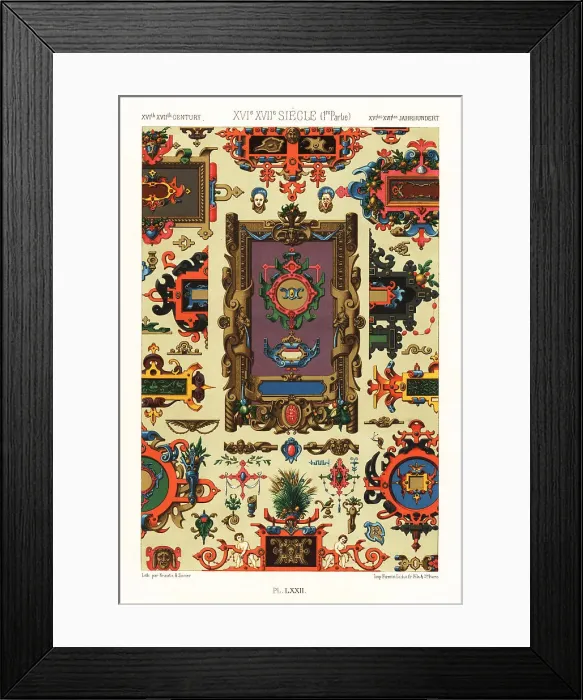 Framed Print : Detached cartouches, 16th and 17th centuries Framed Print : Detached cartouches, 16th and 17th centuries