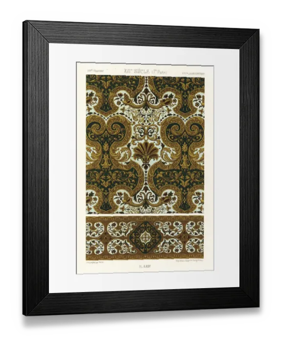 Framed Print : Panel of gilt leather with border, 17th century Framed Print : Panel of gilt leather with border, 17th century