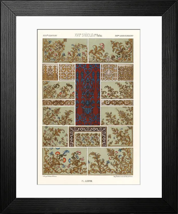 Framed Print : Hangings, embroidery and damaskeening, 17th century Framed Print : Hangings, embroidery and damaskeening, 17th century