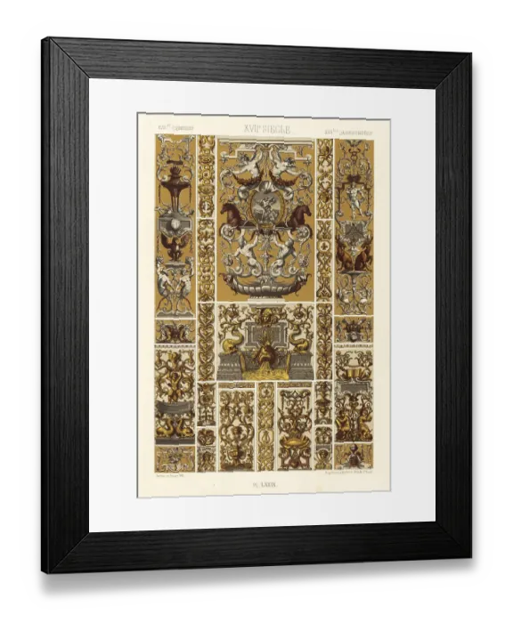 Framed Print : Decorative paintings, Apollo Gallery, Louvre, 17th century Framed Print : Decorative paintings, Apollo Gallery, Louvre, 17th century