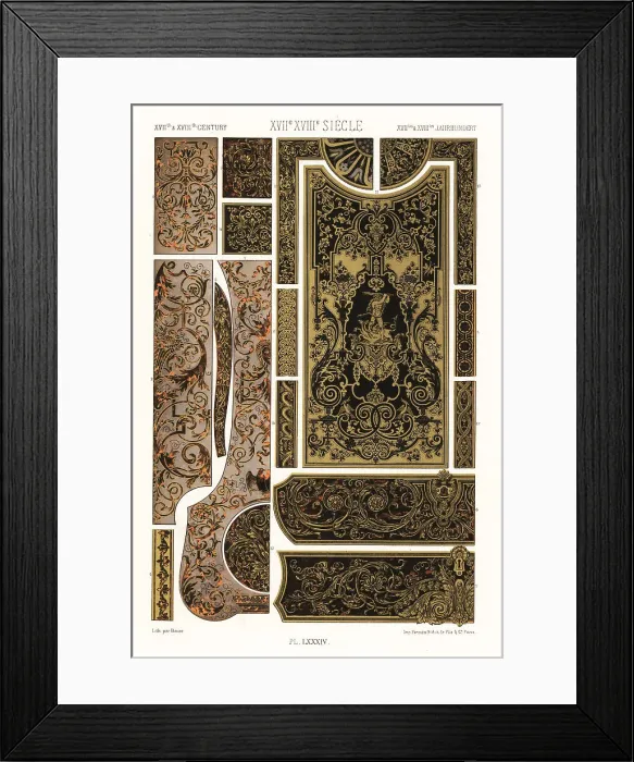 Framed Print : Inlaid work, Boulle, 17th and 18th centuries Framed Print : Inlaid work, Boulle, 17th and 18th centuries