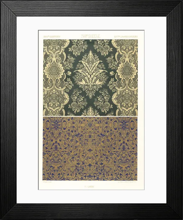 Framed Print : Silk design and stamped design, 17th century Framed Print : Silk design and stamped design, 17th century