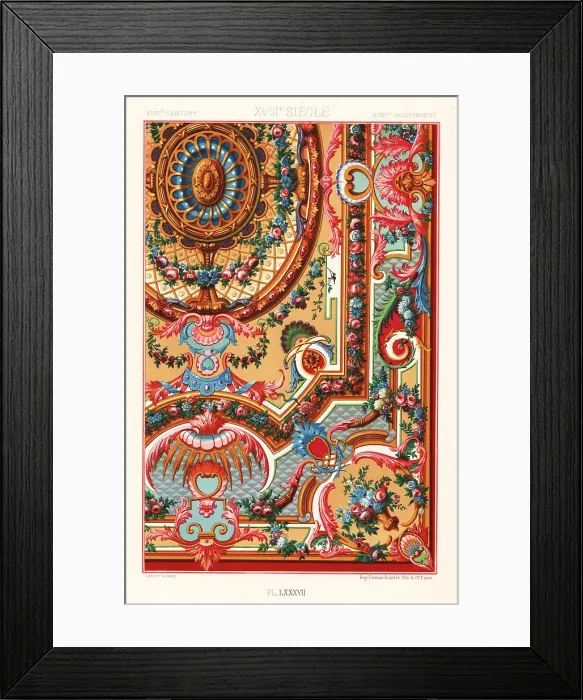 Framed Print : Louis XIV style carpet, 18th century Framed Print : Louis XIV style carpet, 18th century