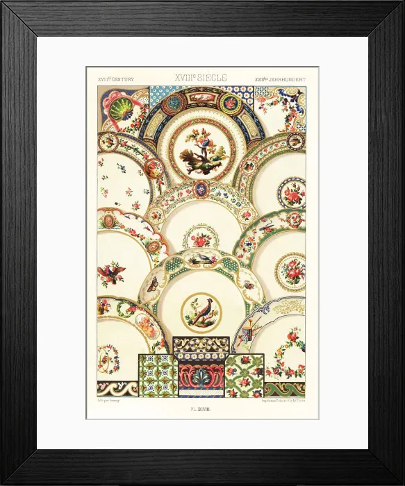 Framed Print : Paintings on Sevres porcelain, 18th century Framed Print : Paintings on Sevres porcelain, 18th century