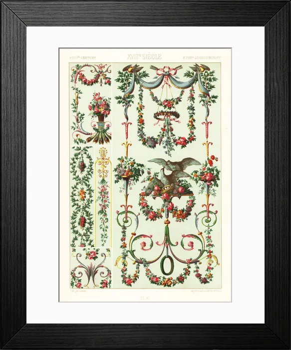 Framed Print : Decorative paintings, 18th century Framed Print : Decorative paintings, 18th century