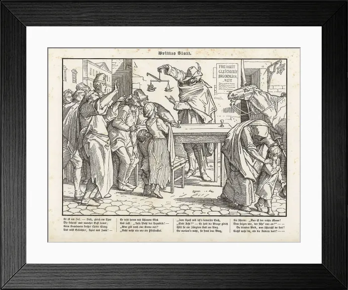 Framed Print : Death holding scales in front of a tavern Framed Print : Death holding scales in front of a tavern