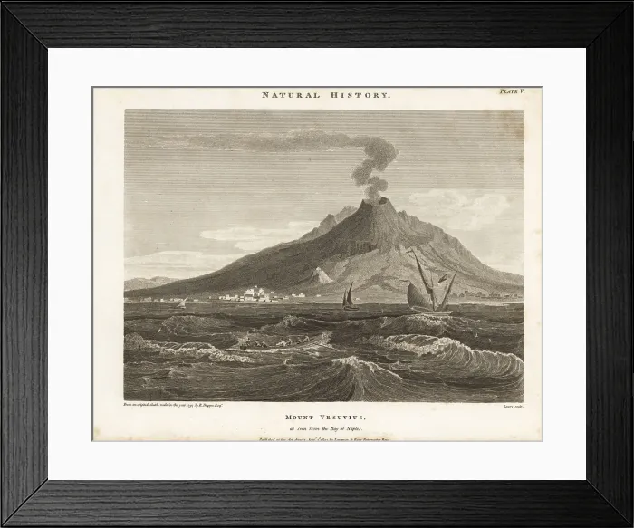 Framed Print : Mount Vesuvius as seen from the Bay of Naples, Italy, 1797 Framed Print : Mount Vesuvius as seen from the Bay of Naples, Italy, 1797