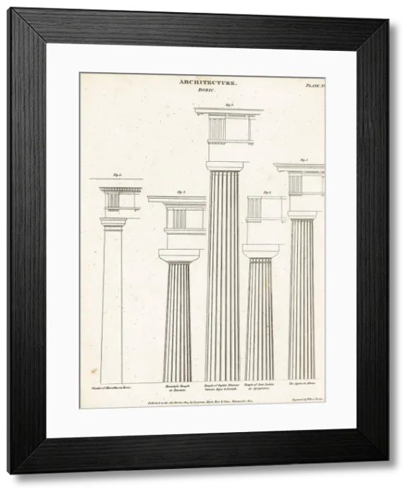 Framed Print : Examples of Doric pillars or columns Framed Print : Examples of Doric pillars or columns