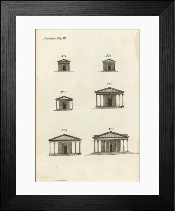 Framed Print : Ancient temples with different types of porticos Framed Print : Ancient temples with different types of porticos