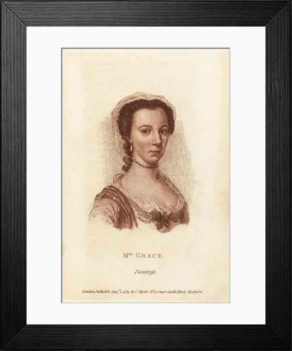 Framed Print : Mrs Mary Grace, English Georgian paintress Framed Print : Mrs Mary Grace, English Georgian paintress
