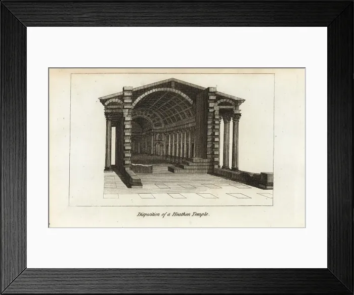 Framed Print : Plan and section of an ancient Roman temple Framed Print : Plan and section of an ancient Roman temple
