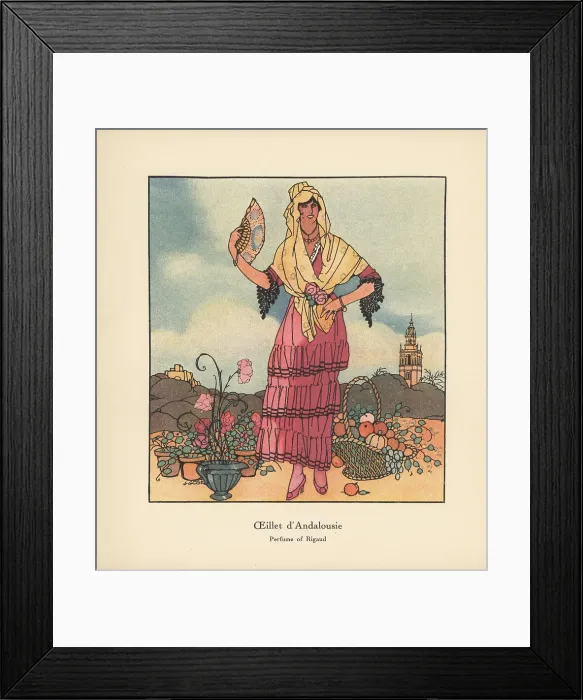 Framed Print : Promotional art for Oeillet d'Andalousie, Perfume of Rigaud Framed Print : Promotional art for Oeillet d'Andalousie, Perfume of Rigaud