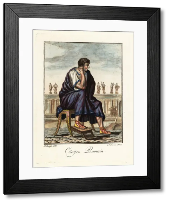 Framed Print : A wealthy Roman citizen in palla, toga, and sandals Framed Print : A wealthy Roman citizen in palla, toga, and sandals
