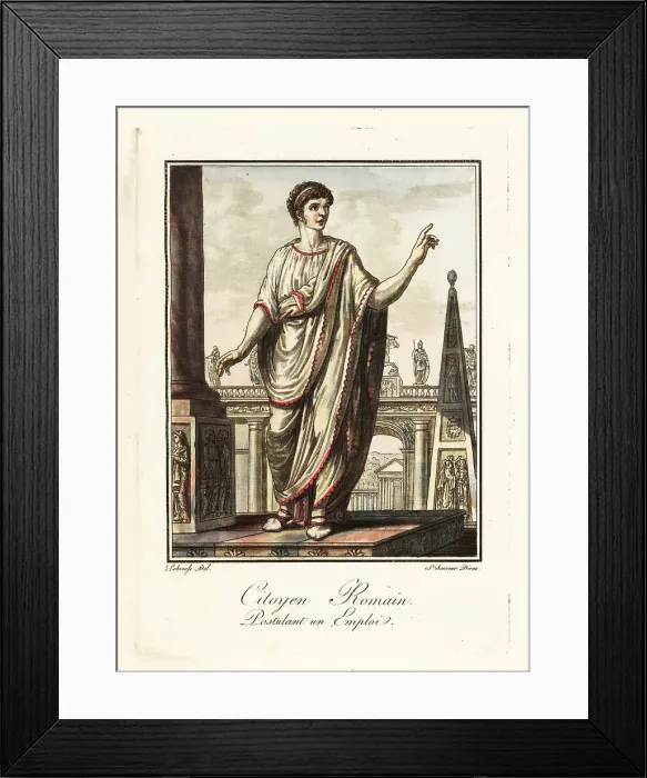 Framed Print : Roman citizen applying for a job, ancient Rome Framed Print : Roman citizen applying for a job, ancient Rome