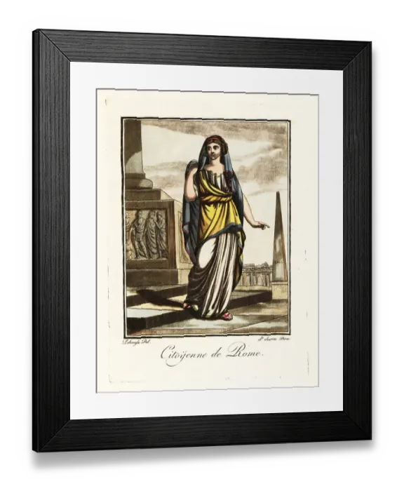 Framed Print : Woman citizen of Rome in palla and stola, ancient Rome Framed Print : Woman citizen of Rome in palla and stola, ancient Rome