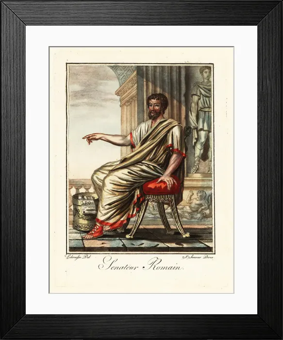Framed Print : Roman senator seated on a chair, ancient Rome Framed Print : Roman senator seated on a chair, ancient Rome