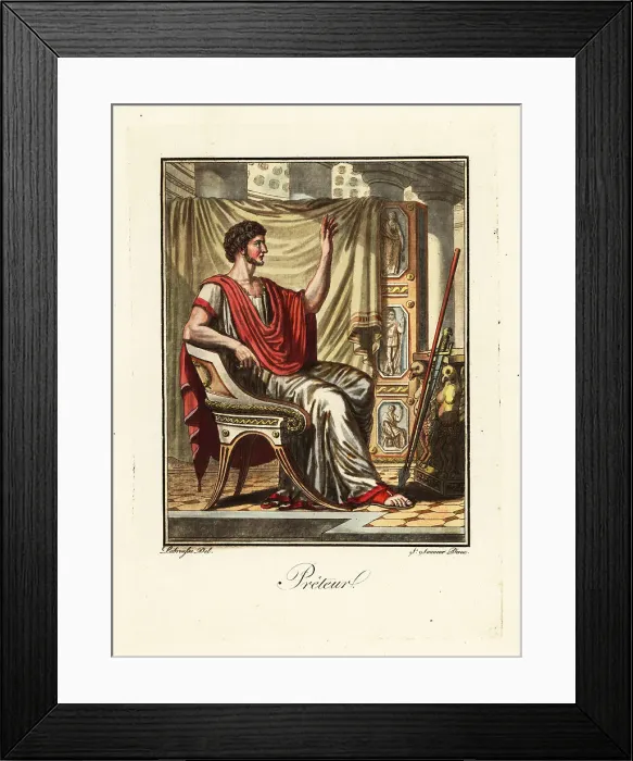 Framed Print : Costume of a praetor or magistrate, ancient Rome Framed Print : Costume of a praetor or magistrate, ancient Rome