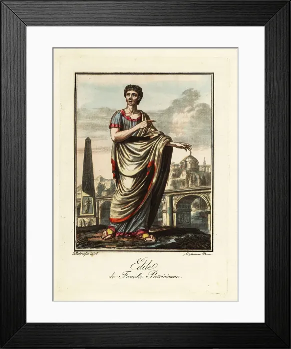 Framed Print : Aedile in toga, tunic and sandals, ancient Rome Framed Print : Aedile in toga, tunic and sandals, ancient Rome