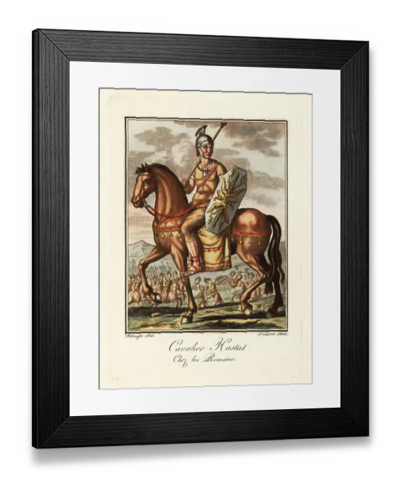 Framed Print : Costume of a mounted lancer, ancient Rome Framed Print : Costume of a mounted lancer, ancient Rome