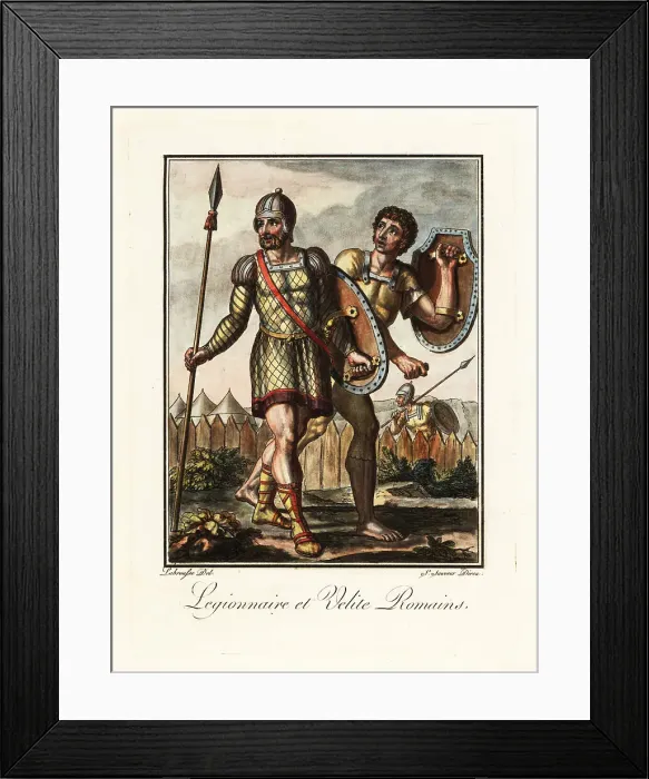 Framed Print : Roman legionary and skirmisher, ancient Rome Framed Print : Roman legionary and skirmisher, ancient Rome