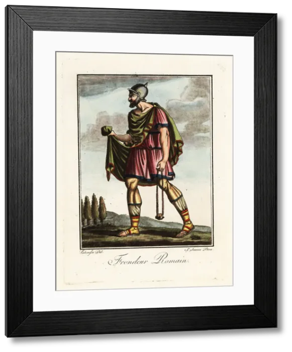 Framed Print : Slinger in the Roman army, ancient Rome Framed Print : Slinger in the Roman army, ancient Rome
