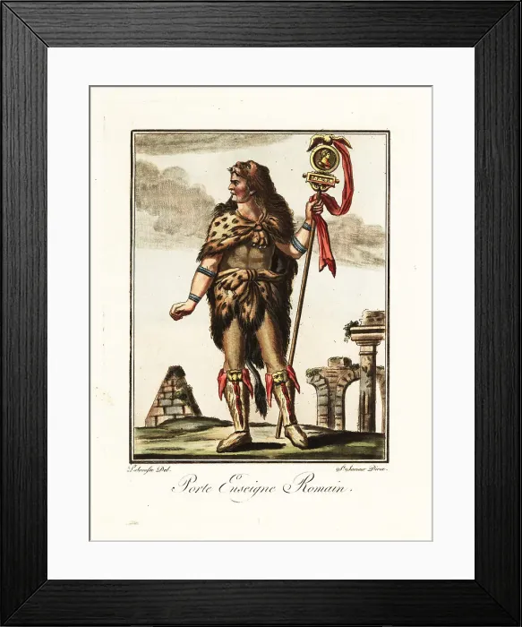 Framed Print : Costume of a standard bearer, ancient Rome Framed Print : Costume of a standard bearer, ancient Rome