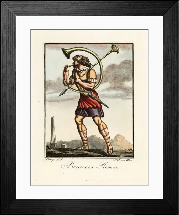 Framed Print : Hornplayer in the Roman army, ancient Rome Framed Print : Hornplayer in the Roman army, ancient Rome