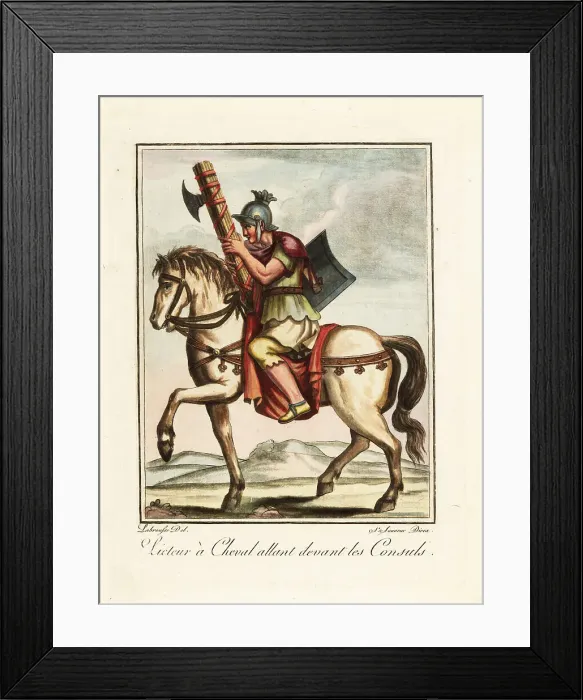 Framed Print : Lictor riding in front of consuls, ancient Rome Framed Print : Lictor riding in front of consuls, ancient Rome
