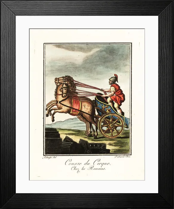 Framed Print : Charioteer racing at the circus, ancient Rome Framed Print : Charioteer racing at the circus, ancient Rome