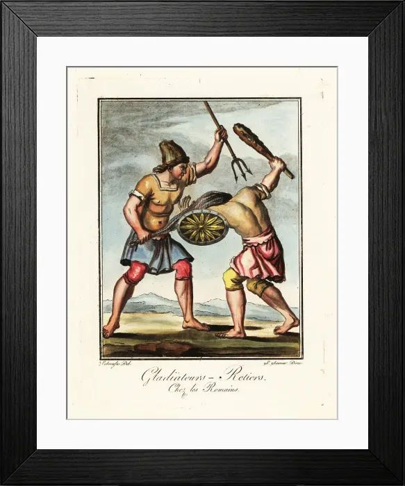 Framed Print : A battle between gladiators, ancient Rome Framed Print : A battle between gladiators, ancient Rome