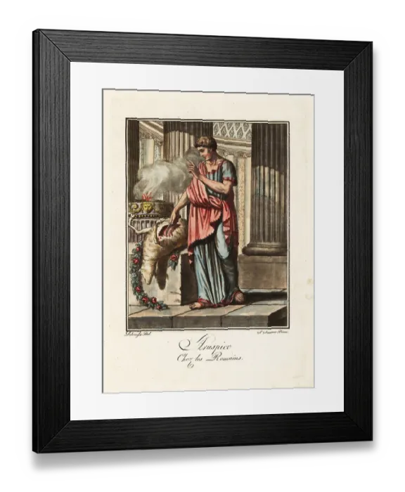 Framed Print : Haruspex reading the entrails of a sacrificed sheep, ancient Rom Framed Print : Haruspex reading the entrails of a sacrificed sheep, ancient Rom