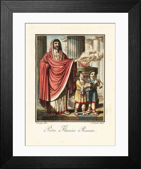 Framed Print : Flamen priest performing a ritual in ancient Rome Framed Print : Flamen priest performing a ritual in ancient Rome