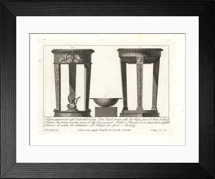 Framed Print : Roman tripods and sacrificial brazier