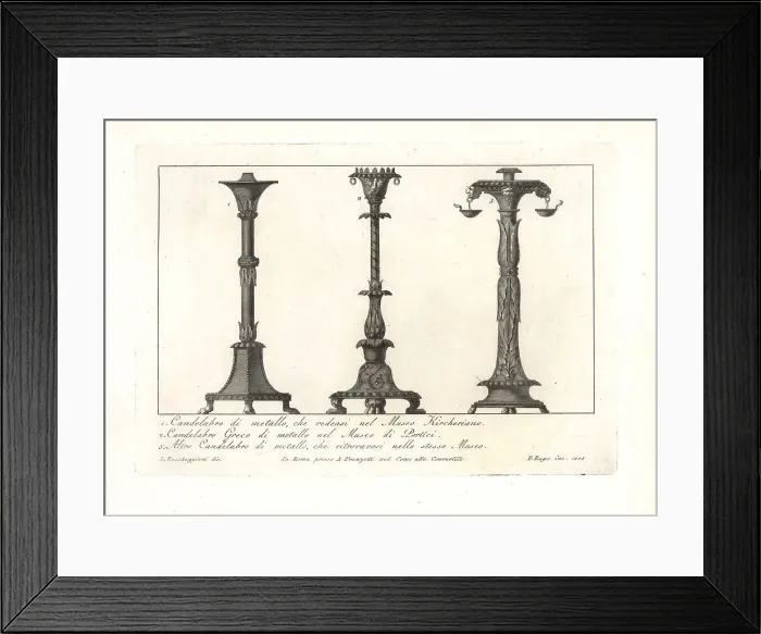 Framed Print : Roman and Greek metal candelabras Framed Print : Roman and Greek metal candelabras