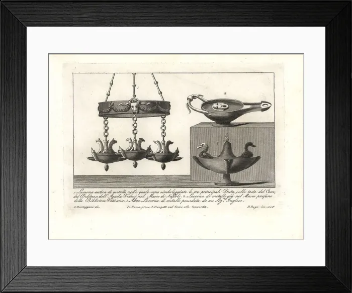 Framed Print : Ancient Roman metal lamps Framed Print : Ancient Roman metal lamps