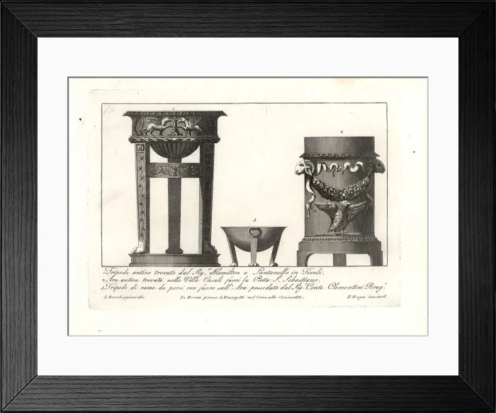 Framed Print : Ancient Roman tripods and altars Framed Print : Ancient Roman tripods and altars