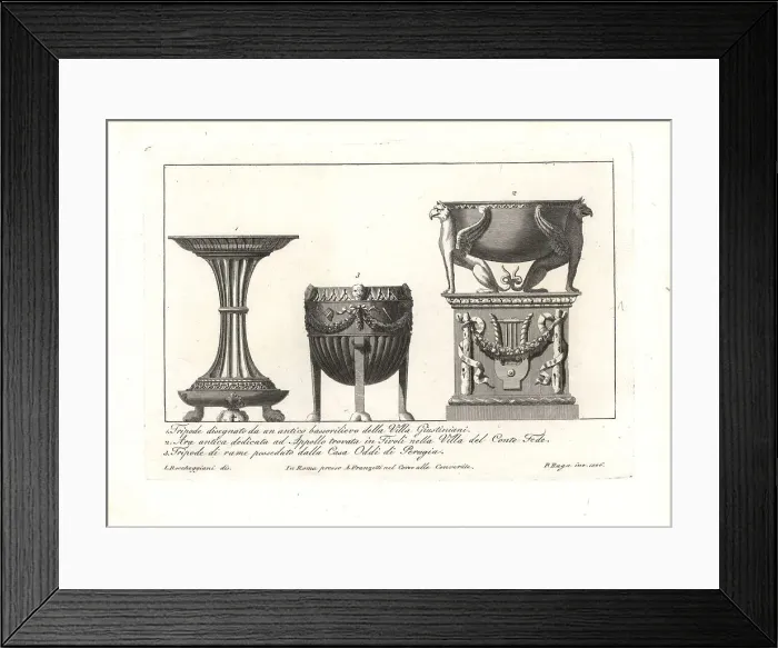 Framed Print : Ancient Roman tripods and altars Framed Print : Ancient Roman tripods and altars