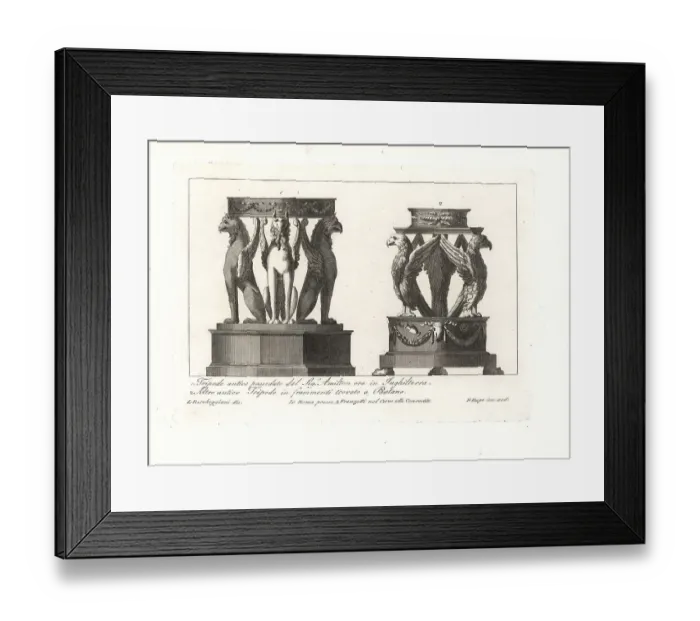 Framed Print : Ancient Roman tripods with griffins and eagles Framed Print : Ancient Roman tripods with griffins and eagles