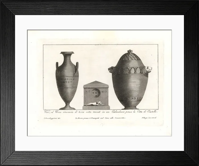 Framed Print : Roman terracotta vases and cinerary urn Framed Print : Roman terracotta vases and cinerary urn
