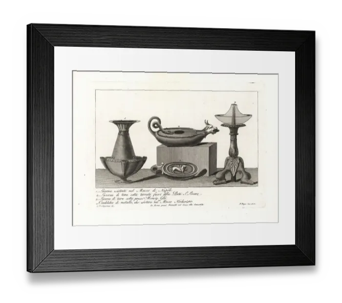 Framed Print : Ancient Roman lamps and candelabra Framed Print : Ancient Roman lamps and candelabra