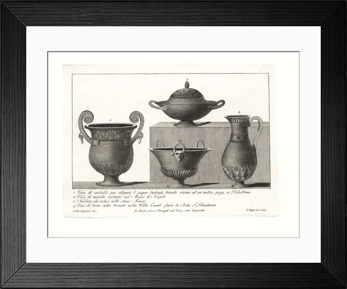 Framed Print : Ancient Roman vases and hearth Framed Print : Ancient Roman vases and hearth